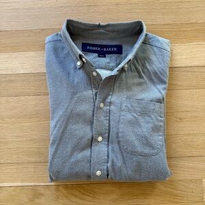 Fisher + Baker | Gray Men's Button Down Shirt | Size: Medium